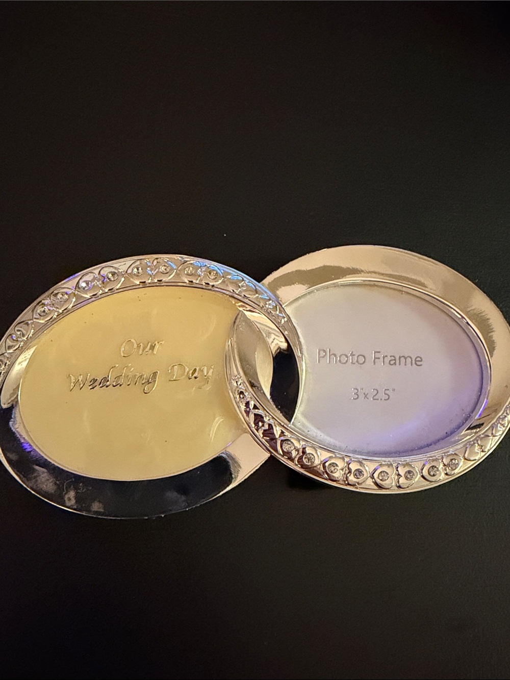 Our Wedding Day Silver Oval Double Photo Frame